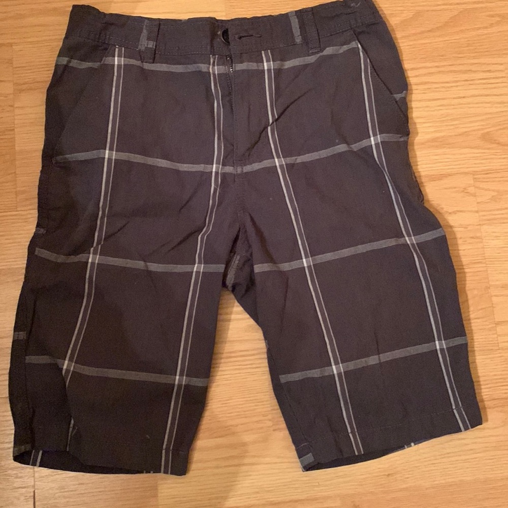 Boys plaid shorts with secret 5th pocket on back